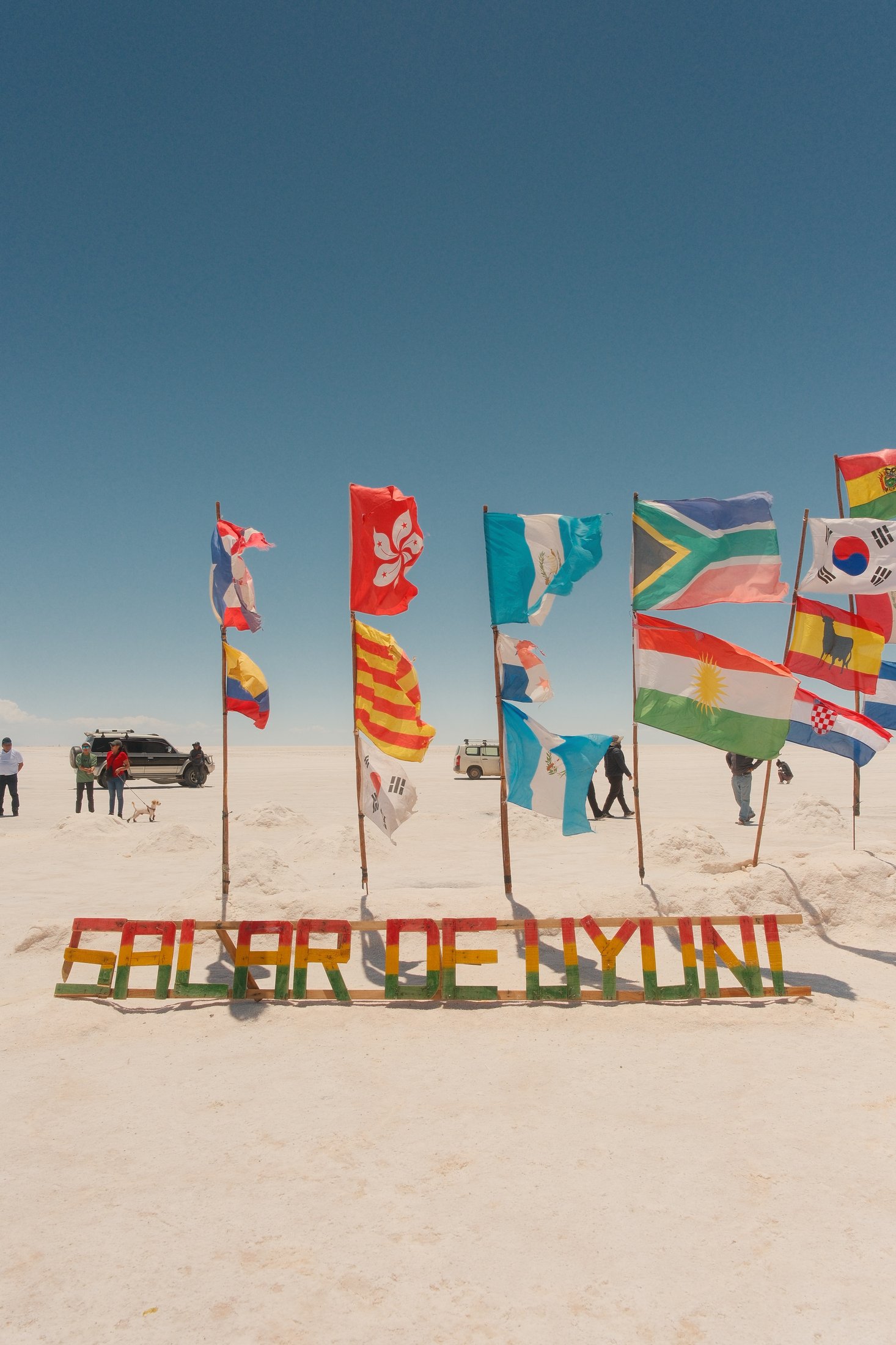 Plaza de las Banderas, the flag forest of Uyuni