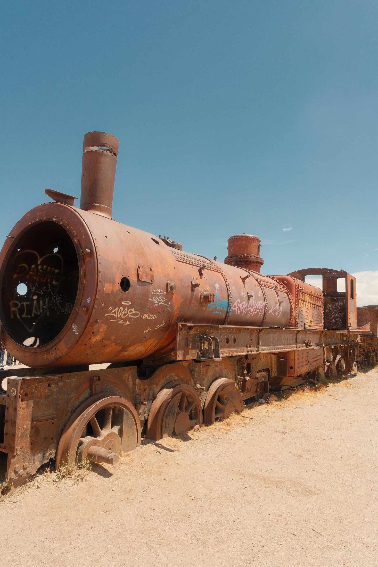 Rusted train cemetery outside Uyuni