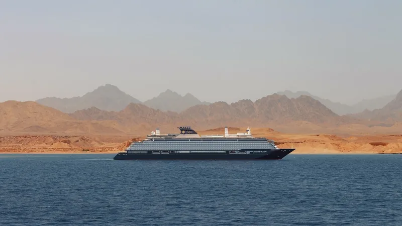 A rendering of Explora V at sea