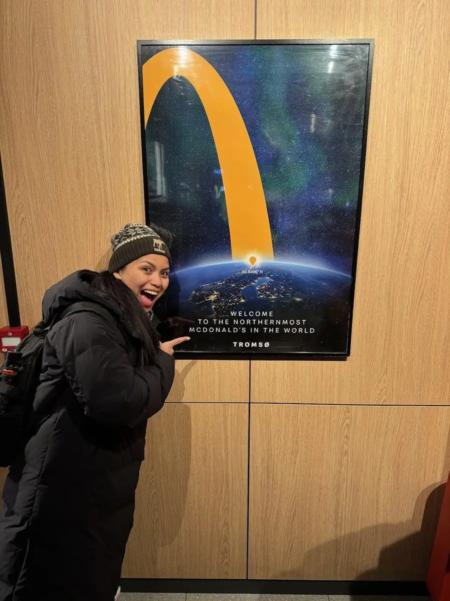 JB at the world's northernmost McDonald's in Tromsø