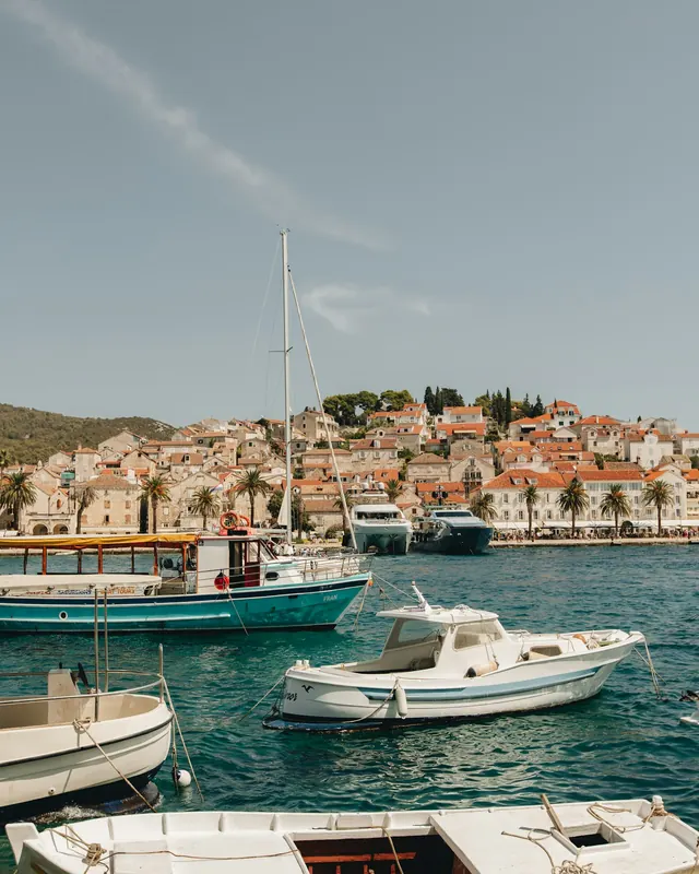 Boats in the harbor of Hvar town